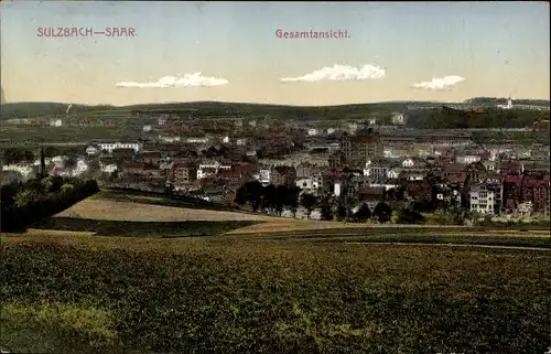Ak Sulzbach im Saarland, Totalansicht der Ortschaft