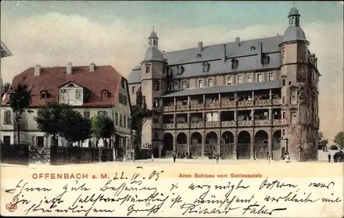 Ak Offenbach am Main Hessen, Altes Schloss vom Schlossplatz aus gesehen