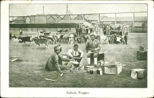 Ak Indische Truppen, Kolonialtruppen, Kriegsgefangene, I. WK