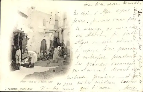 Ak Algier Alger Algerien, Rue de la Haute Ville, Straßenszene