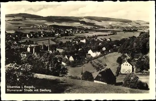 Ak Olbernhau Erzgebirge, Blumenauer Straße mit Siedlung