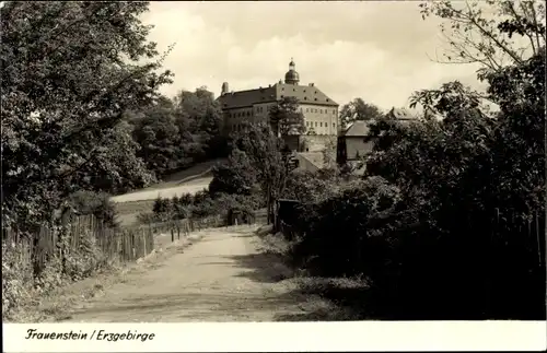 Ak Frauenstein im Erzgebirge, Weg zum Schloss