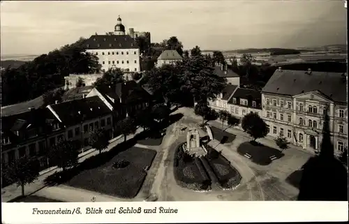 Ak Frauenstein Erzgebirge, Blick auf das Schloss und Ruine