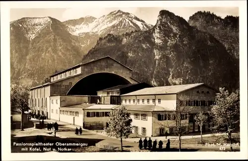 Ak Oberammergau in Oberbayern, Passionsspieltheater, Kofel, Not und Notkar