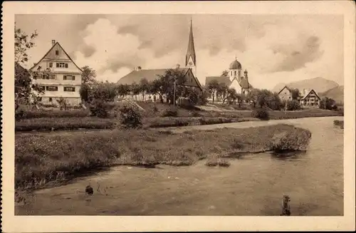 Ak Fischen im Allgäu Schwaben, Grundbach, Kirche