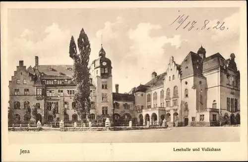 Ak Jena in Thüringen, Lesehalle und Volkshaus