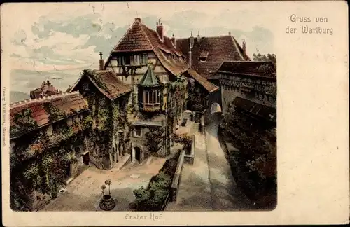 Ak Lutherstadt Eisenach in Thüringen, Wartburg, Erster Hof