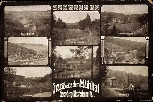 Ak Bad Klosterlausnitz, Eisenberg, Mühltal, Naupoldsmühle, Walkmühle, Froschmühle, Pfarrmühle