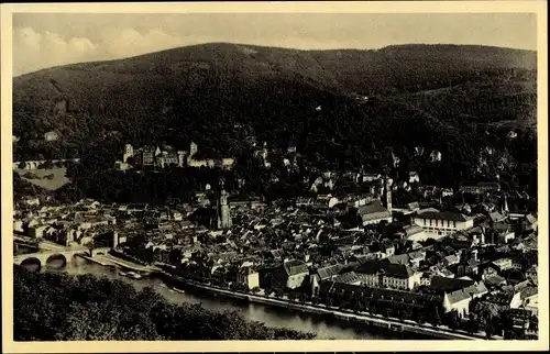 Ak Heidelberg am Neckar, Blick v. d. neuen Anlagen am Philosophenweg