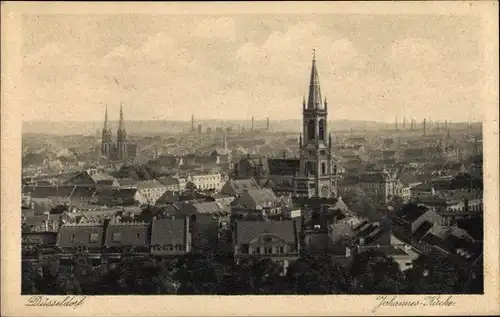 Ak Düsseldorf am Rhein, Johannes-Kirche, Panorama