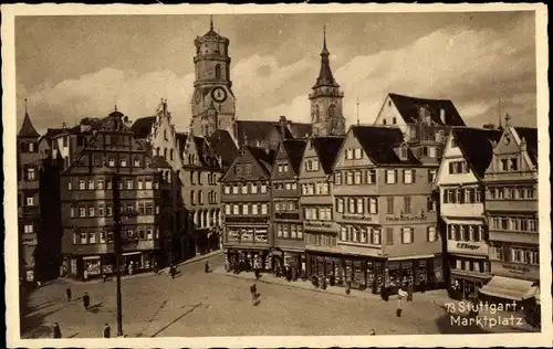 Ak Stuttgart in Württemberg, Marktplatz