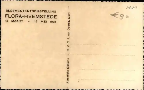 Ak Heemstede Nordholland Niederlande, Bloemententoonstelling Flora 1935, Globus, Denkmal