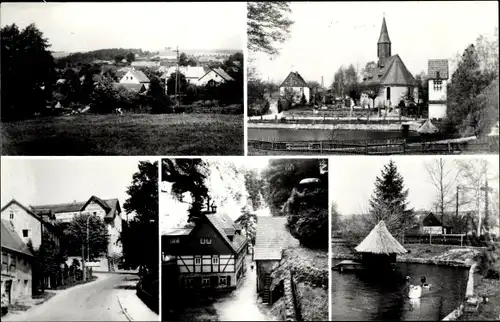 Ak Rathewalde Hohnstein Sächsische Schweiz, Panorama, Teilansicht, Straßenpartien