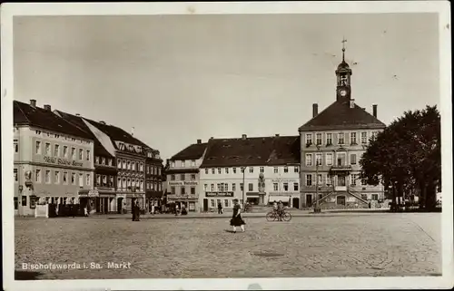 Ak Bischofswerda in Sachsen, Markt