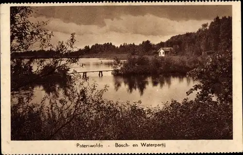 Ak Paterswolde Drenthe Niederlande, Bosch- en Waterpartij