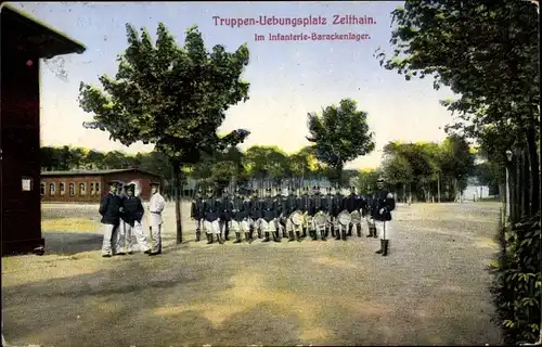 Ak Zeithain in Sachsen, Truppenübungsplatz, Infanterie-Barackenlager