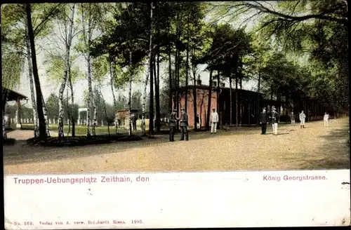 Ak Zeithain in Sachsen, Truppenübungsplatz, König Georg Straße