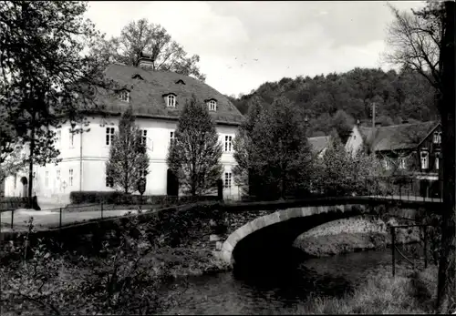 Ak Großschönau in der Oberlausitz Sachsen, Heimatmuseum, Brücke