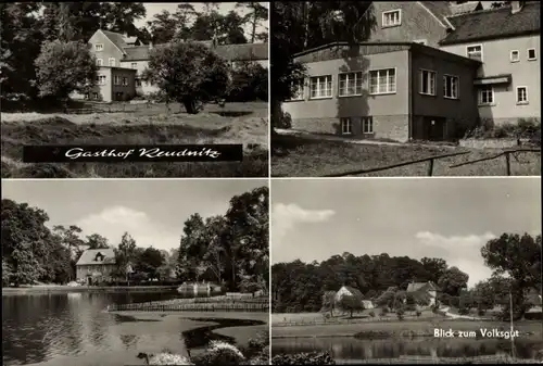 Ak Reudnitz Cavertitz in Sachsen, Gasthof Reudnitz in der Dahlener Heide, Blick zum Volksgut