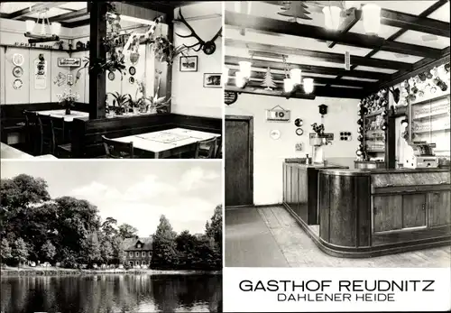 Ak Reudnitz Cavertitz, Gasthof, Innenansicht, Bartheke, Dahlener Heide