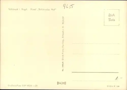 Ak Schöneck im Vogtland Sachsen, Hotel Schönecker Hof, Straßenpartie