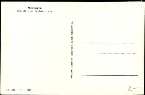 Ak Meiningen Thüringen, Schloss vom Bielstein aus