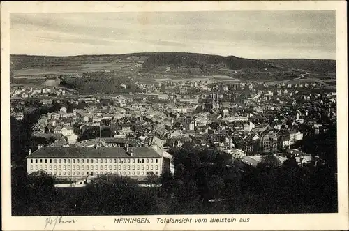 Ak Meiningen in Thüringen, Totalansicht vom Ort vom Bielstein aus gesehen