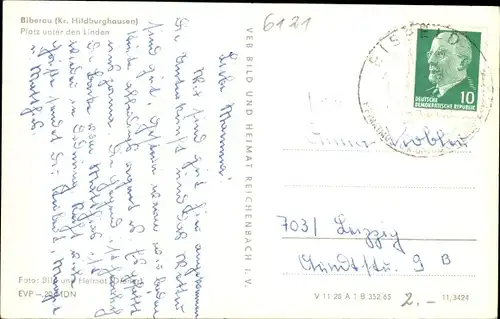 Ak Biberau Schleusegrund in Thüringen, Platz unter den Linden