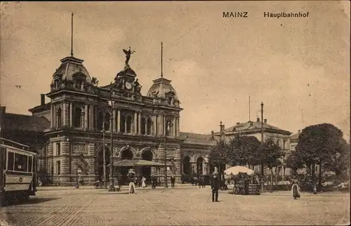 Ak Mainz am Rhein, Hauptbahnhof