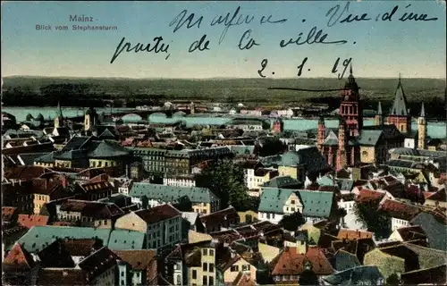 Ak Mainz am Rhein, Blick vom Stephansturm