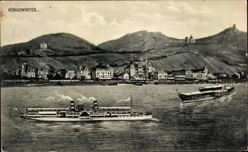 Ak Königswinter am Rhein, Dampfer, Drachenfels