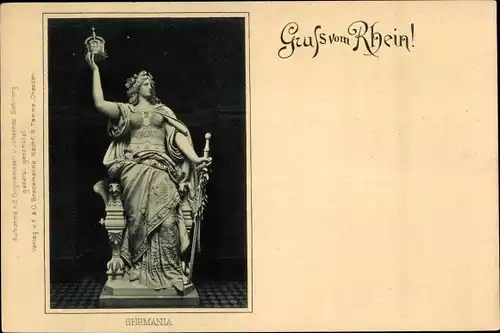 Ak Rüdesheim am Rhein, Niederwald Nationaldenkmal, Germania