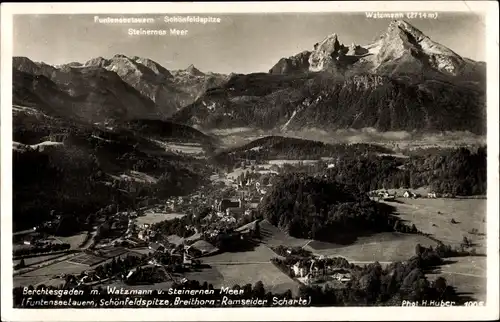 Ak Berchtesgaden in Oberbayern, Watzmann, Steinernes Meer, Funtenseetauern, Schönfeldspitz