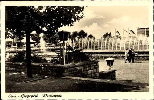 Ak Essen im Ruhrgebiet, Grugapark, Wasserspiele