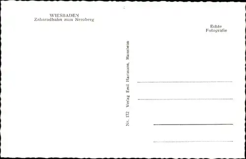 Ak Wiesbaden in Hessen, Neroberg, Zahnradbahn