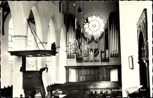 Ak Zevenbergen Nordbrabant, R. K. Kerk, Interieur