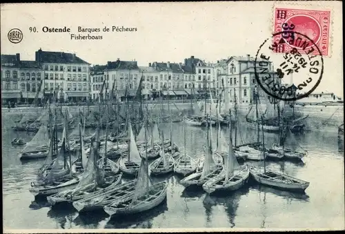 Ak Oostende Ostende Westflandern, Barques de Pecheurs, Ficherboats