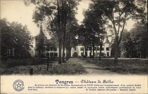 Ak Tongres Limburg Flandern, vue générale du Château de Betho