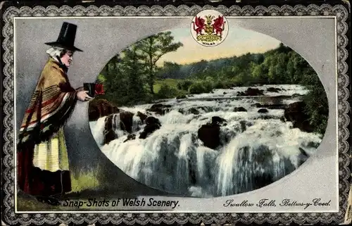 Passepartout Ak Betws y Coed Wales, Swallow Falls