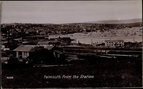 Ak Falmouth Cornwall England, Falmouth from the Station