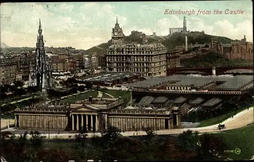 Ak Edinburgh Schottland, Edinburgh from the Castle