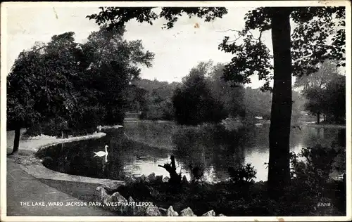 Ak Hartlepool Durham England, The Lake, Ward Jackson Park