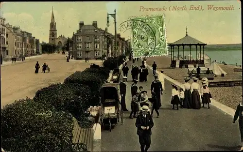 Ak Weymouth South West England, Promenade