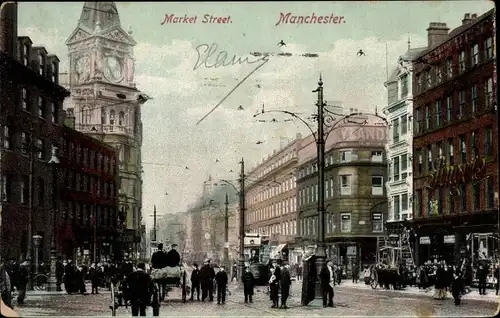 Ak Manchester England, Market Street