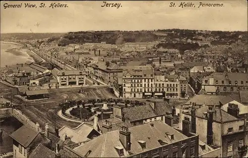 Ak Saint Helier Kanalinsel Jersey, Panorama