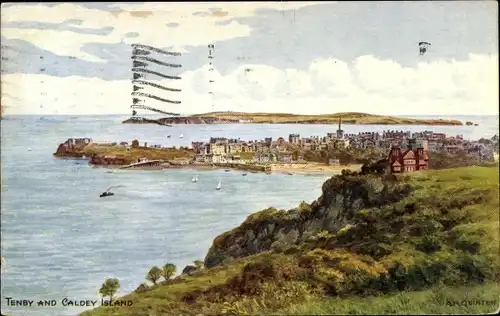 Künstler Ak Quinton, A. R., Tenby Wales, Caldey Island
