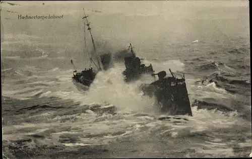 Ak Deutsches Kriegsschiff, Hochseetorpedoboot, Kaiserliche Marine