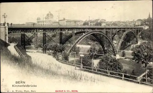 Ak Bern Stadt Schweiz, Kirchenfeldbrücke