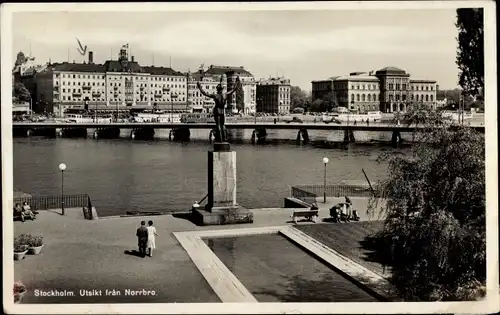 Ak Stockholm Schweden, Utsikt fran Norrbro