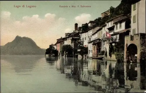 Ak Gandria Lago di Lugano Tessin Schweiz, Monte S. Salvatore